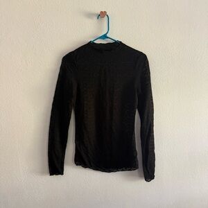 Amazon Black Lace Long Sleeve Top